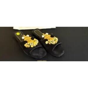 ELINA LINARDAKI BLACK CLEOPATRA SANDALS SIZE 8